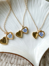 Load image into Gallery viewer, Gold Vermeil/ Gold Filled Forget Me Not Locket