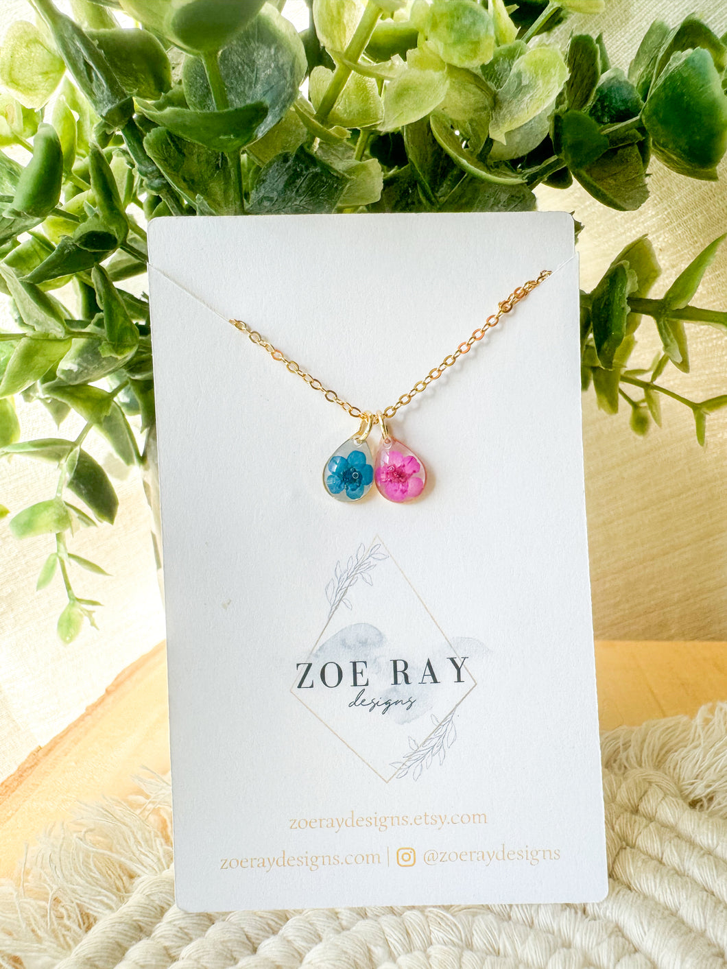 Pink and Blue Double Pendant