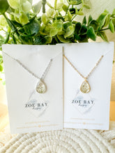 Load image into Gallery viewer, Queen Anne’s Lace Teardrop Pendant
