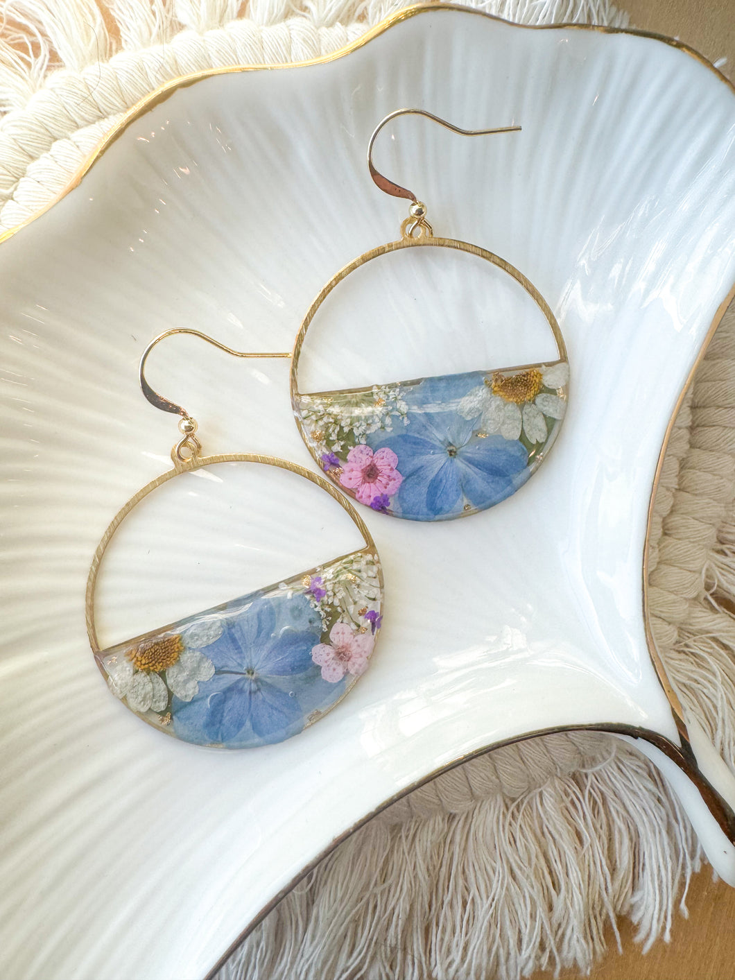 Blue Hydrangea Half Circles