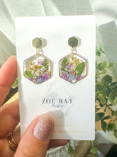 Load image into Gallery viewer, Green and Blue floral Hexagons
