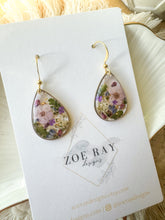 Load image into Gallery viewer, Purple Floral Teardrops - Medium
