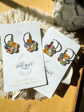 Load image into Gallery viewer, Silver Flower Hoops - large
