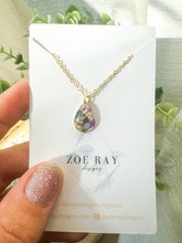 Load image into Gallery viewer, Multi Alyssum and Forget Me Not Teardrop Pendant

