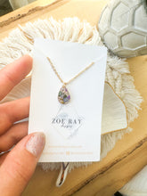 Load image into Gallery viewer, Multi Alyssum and Forget Me Not Teardrop Pendant
