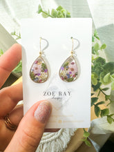 Load image into Gallery viewer, Purple Floral Teardrops - Medium

