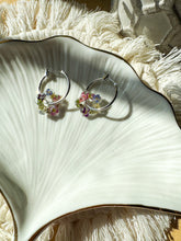 Load image into Gallery viewer, Silver Flower Hoops
