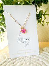 Load image into Gallery viewer, Pink Flower and Pearl Pendant
