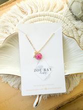 Load image into Gallery viewer, Pink Flower and Pearl Pendant
