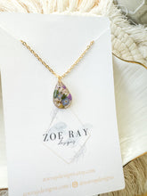 Load image into Gallery viewer, Multi Alyssum and Forget Me Not Teardrop Pendant

