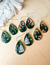 Load image into Gallery viewer, Green Festive Teardrops
