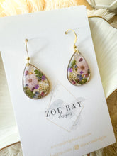 Load image into Gallery viewer, Purple Floral Teardrops - Medium
