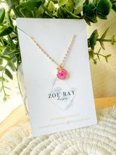 Load image into Gallery viewer, Pink Flower and Pearl Pendant
