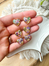 Load image into Gallery viewer, Wildflower Heart Studs
