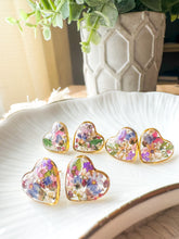 Load image into Gallery viewer, Wildflower Heart Studs
