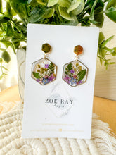 Load image into Gallery viewer, Green and Blue floral Hexagons
