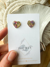 Load image into Gallery viewer, Wildflower Heart Studs
