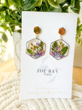 Load image into Gallery viewer, Green and Blue floral Hexagons
