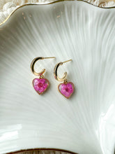 Load image into Gallery viewer, Dainty Heart Huggie Hoops
