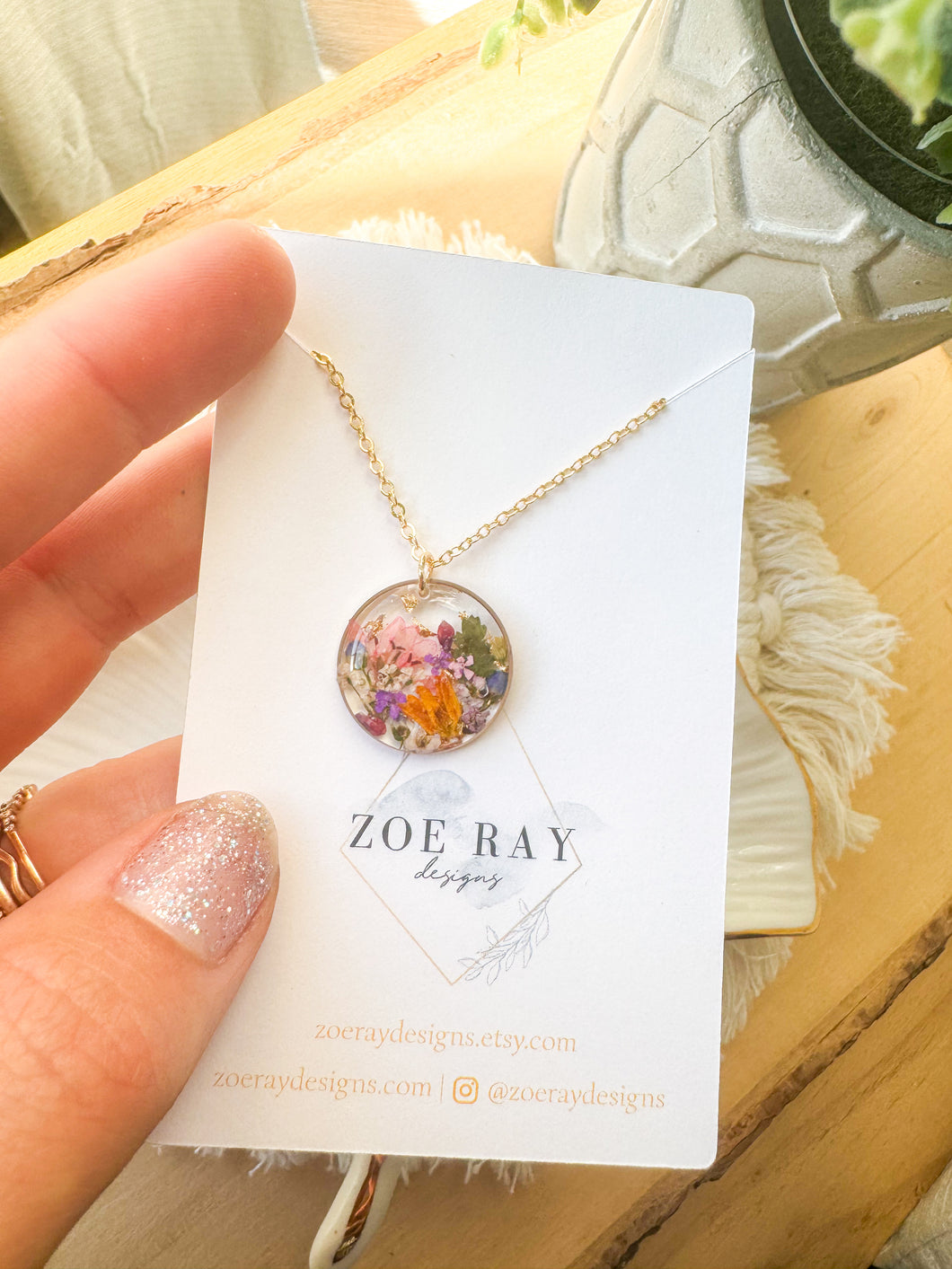 Fall Garden Pendant - Pink