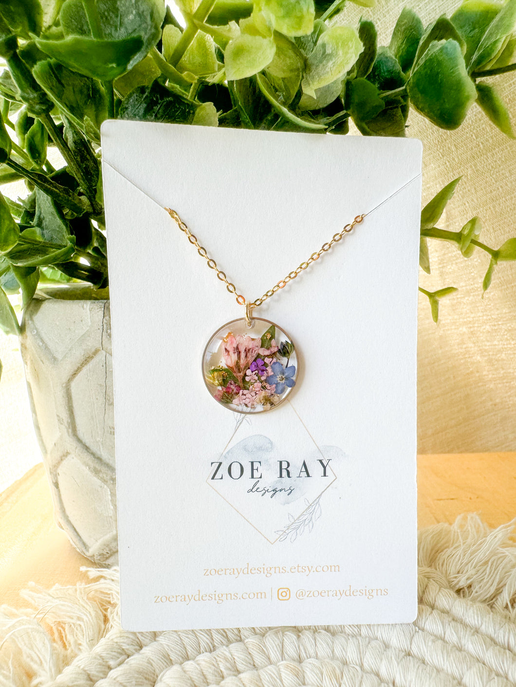 Pink and Blue Garden Pendant