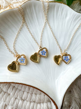 Load image into Gallery viewer, Gold Vermeil/ Gold Filled Forget Me Not Locket
