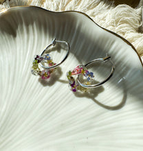 Load image into Gallery viewer, Silver Flower Hoops
